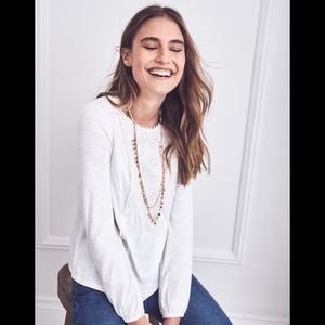 Boden ~ Cleo eyelet broderie lace long-sleeve tunic top